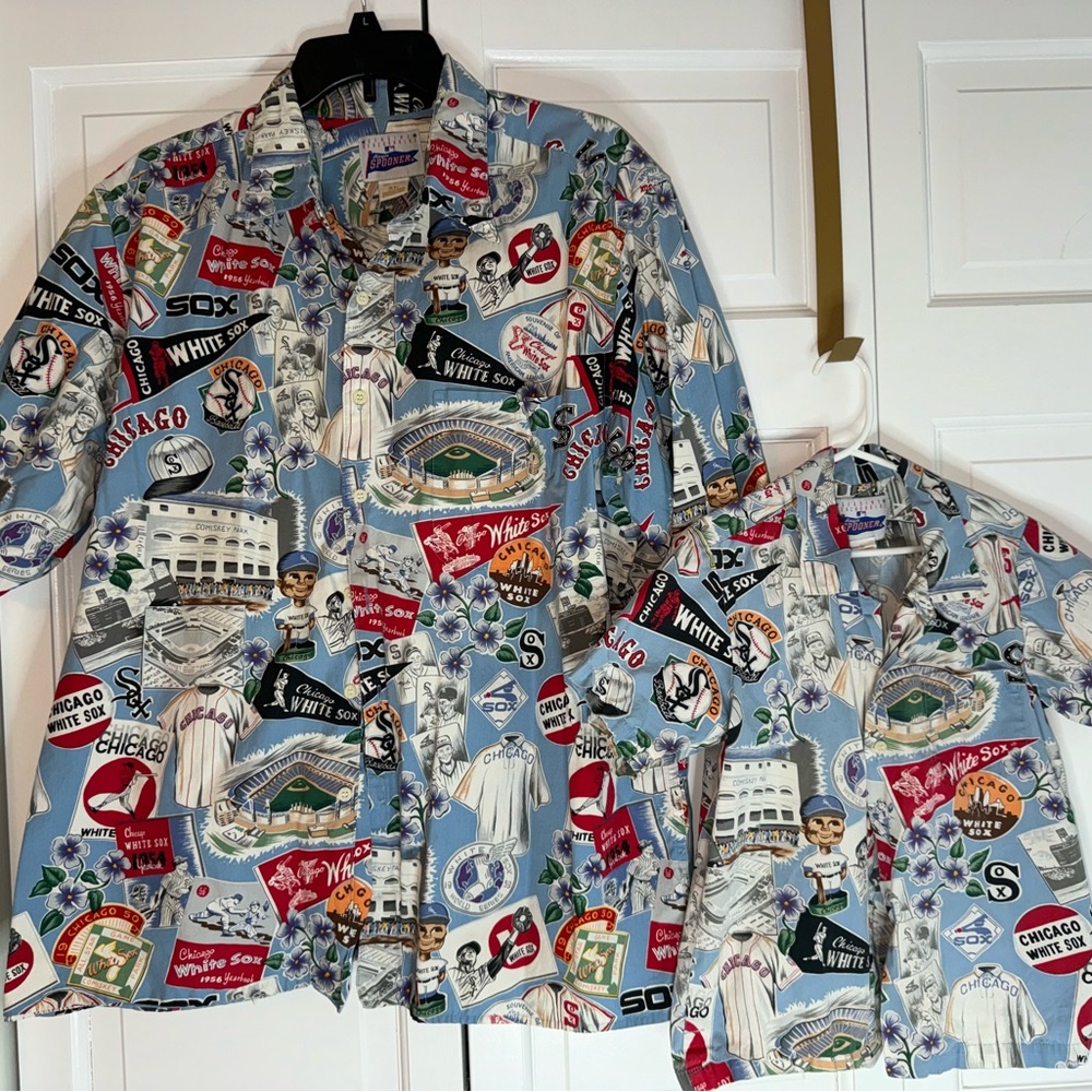 Vintage Men & Kid Reyn Spooner Chicago White Sox Matching Hawaiian shirts